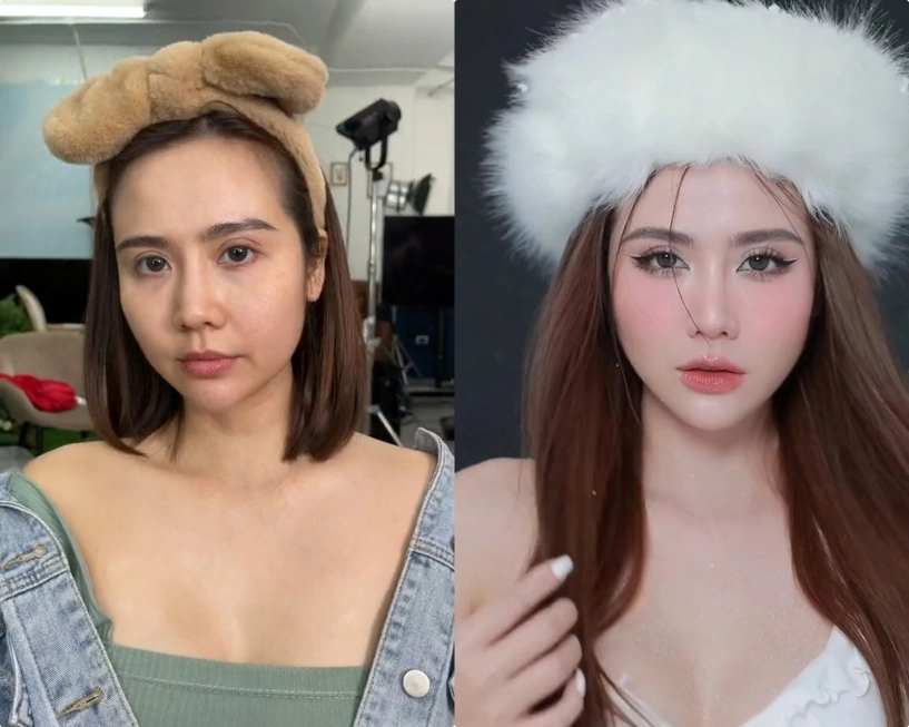 Xuất hiện mỹ nhân ăn phấn son nhất vũ trụ điện ảnh vtv trước và sau make-up như 2 người - 1