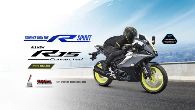 Yamaha r15 v4 2023 tiếp tục ra mắt màu xám vàng mới bắt mắt hơn - 1