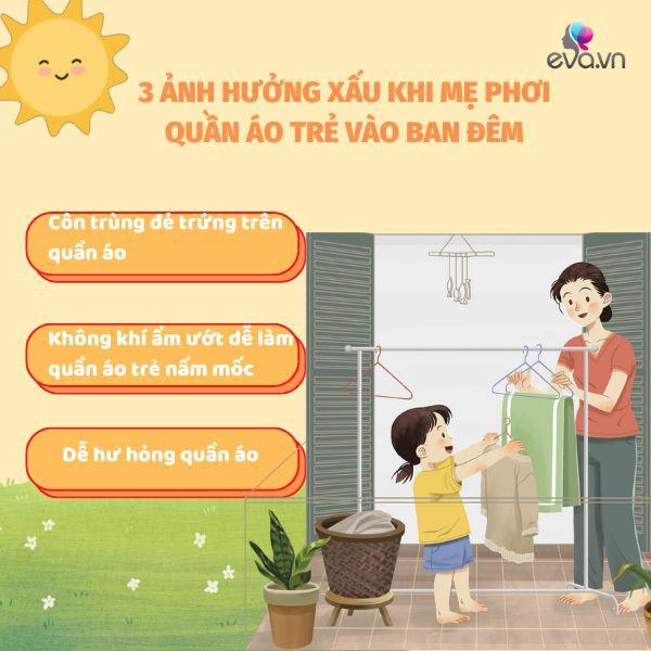 Quần áo trẻ không nên phơi qua đêm không hề mê tín 3 điểm sau đều có cơ sở khoa học - 2