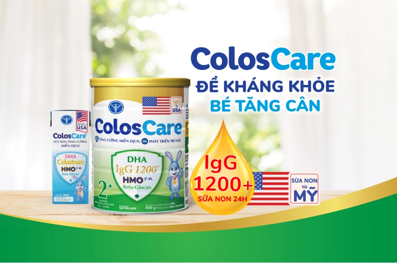 Coloscare 2 bổ sung sữa non 24h từ mỹ giàu kháng thể igg - đề kháng khỏe bé tăng cân - 1