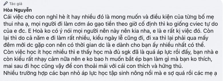 Hoà minzy thắc mắc con trai mẫu giáo được nghỉ hè 2 tuần quá ít mẹ bỉm sữa ý kiến nghỉ nhiều ai trông - 6