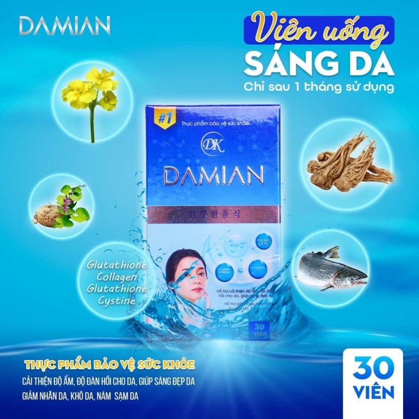 Viên uống damian - phương pháp trắng da mờ nám hiệu quả - 1