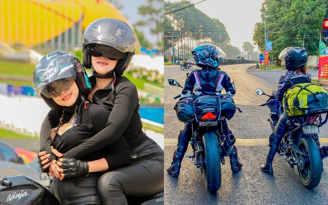 Con gái cùng mẹ xì teen u60 chạy sportbike đi phượt đà lạt - 1