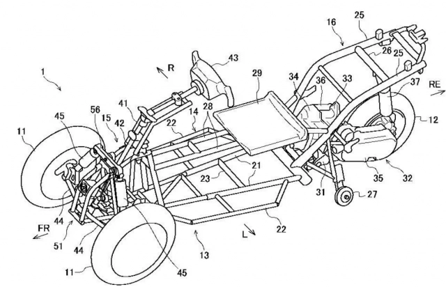 Suzuki tiết lộ bằng sáng chế khái niệm xe ba bánh nghiêng của mình - 1