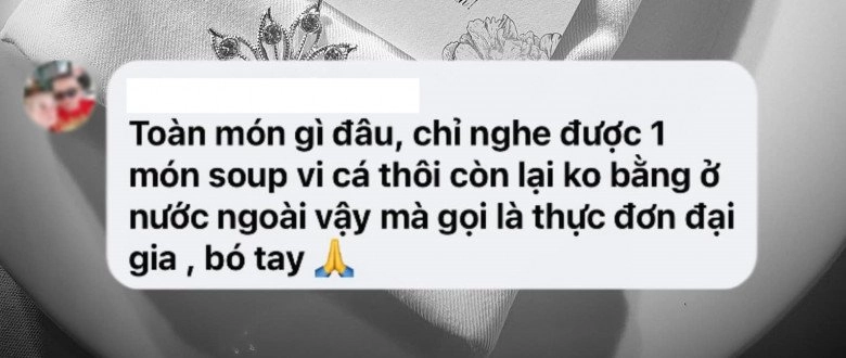 Thực đơn đám cưới vú em lương trăm triệu nhà đoàn di băng có 2 món dát vàng bị chê bà chủ liền lên tiếng - 3