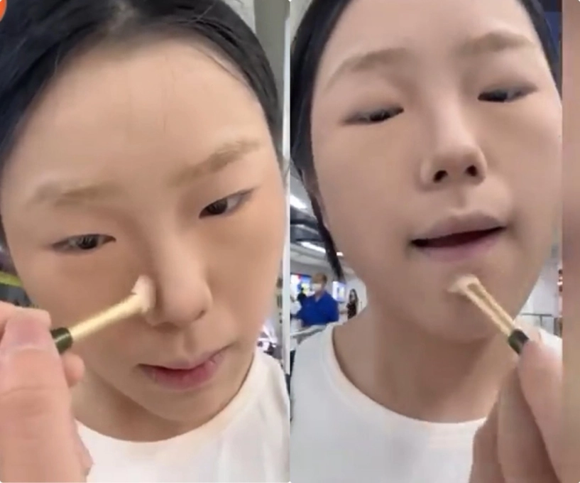 Vừa đi vừa make-up cô gái khiến người đi đường thấy ngại thành quả chẳng ai tin - 6