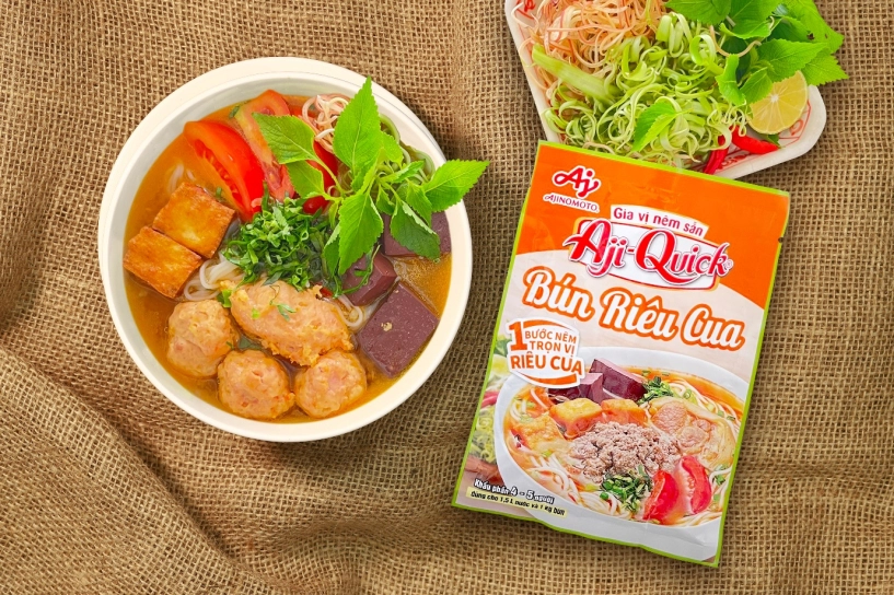 Chỉ một bước nêm đã có ngay tô bún riêu chuẩn vị với gia vị nêm sẵn aji-quick bún riêu cua - 3