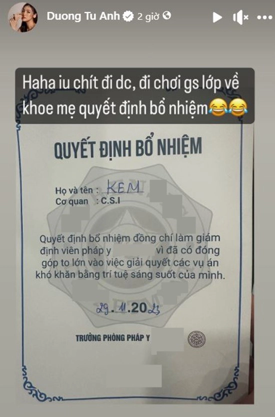 Con học mẫu giáo học phí 250 triệu đồngnăm á hậu tú anh tự hào khi bécó quyết định bổ nhiệm - 2