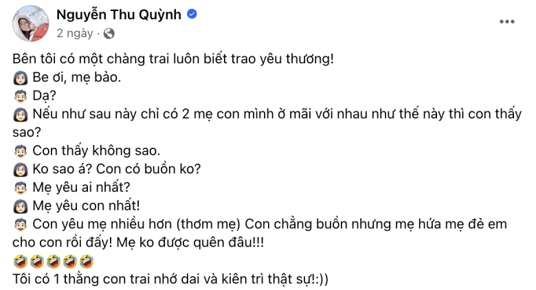 Con trai đòi mẹ sinh em bé my sói thu quỳnh đau đầu tìm cách vì hoàn cảnh trắc trở - 1