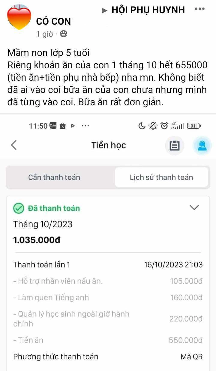 Đóng 25 nghìn đồngngày tiền ăn bán trúcho con mẫu giáo mẹ việt hụt hẫng vì bữa ăn quáđơn giản - 1