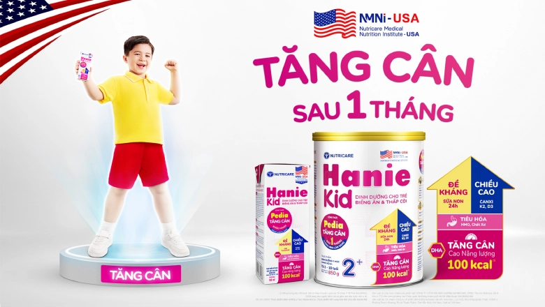 Hanie kid mới - dinh dưỡng y học giúp trẻ tăng cân sau 1 tháng - 1