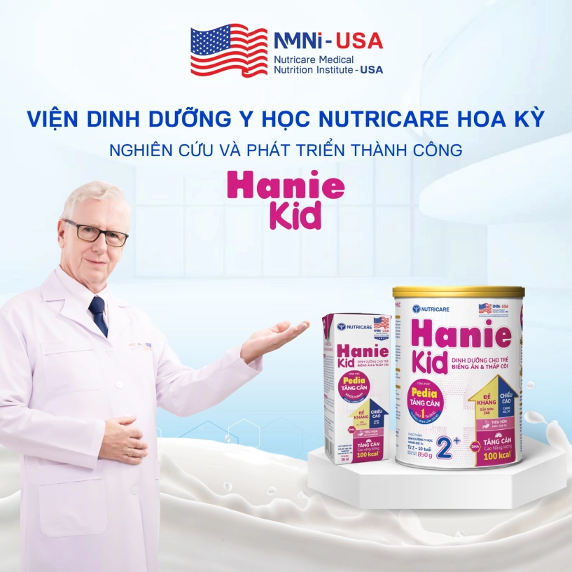 Hanie kid mới - dinh dưỡng y học giúp trẻ tăng cân sau 1 tháng - 2