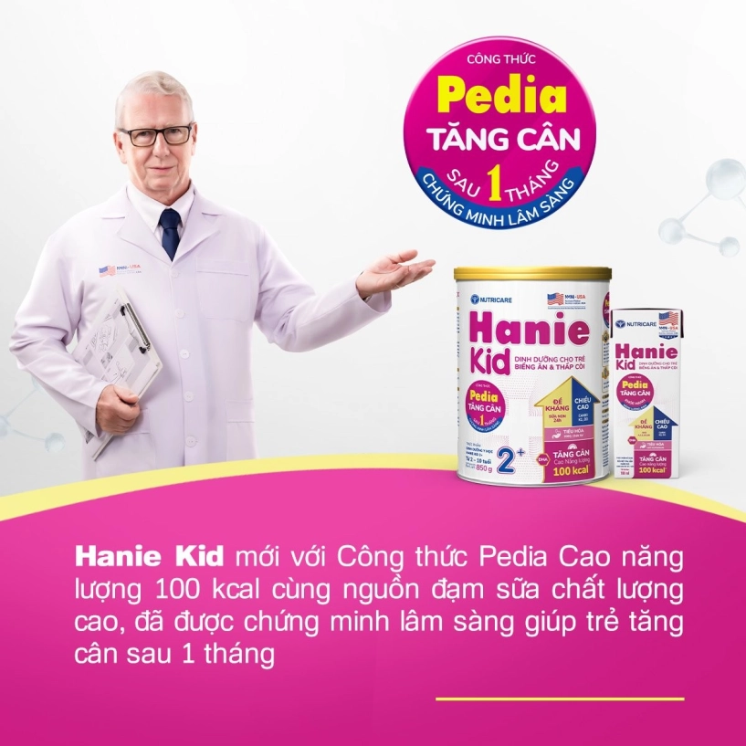 Hanie kid mới - dinh dưỡng y học giúp trẻ tăng cân sau 1 tháng - 3