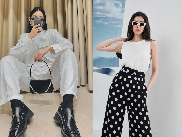 nữ hoàng lookbook hà thành làm mẹ một con ăn mặc cực có gout diện toàn đồ đen - trắng mà trẻ măng - 8