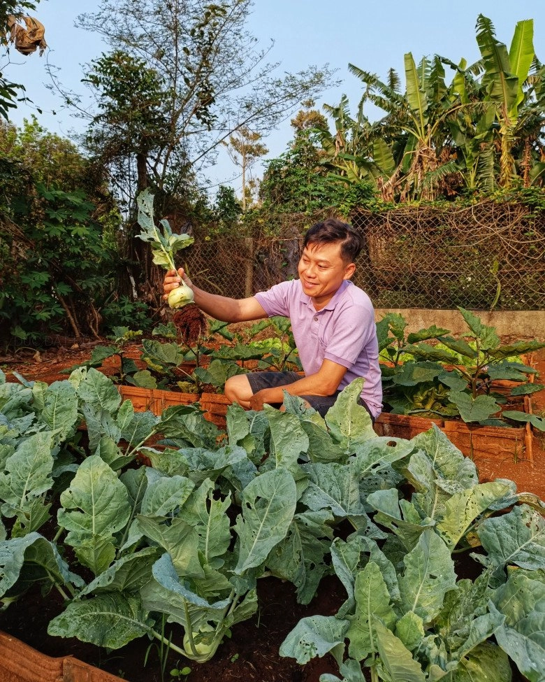Nam công nhân tan ca tự trồng rau phục vụ bữa ăn hàng ngày chia sẻ bí quyết mát tay nhờ khâu làm đất - 1