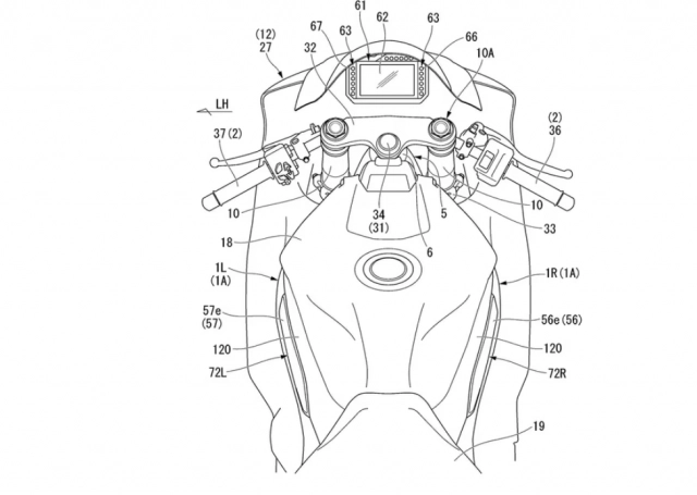 Honda đã nộp bằng sáng chế cho phát minh gối đỡ đầu gối có thể thay đổi trên bình xăng - 2