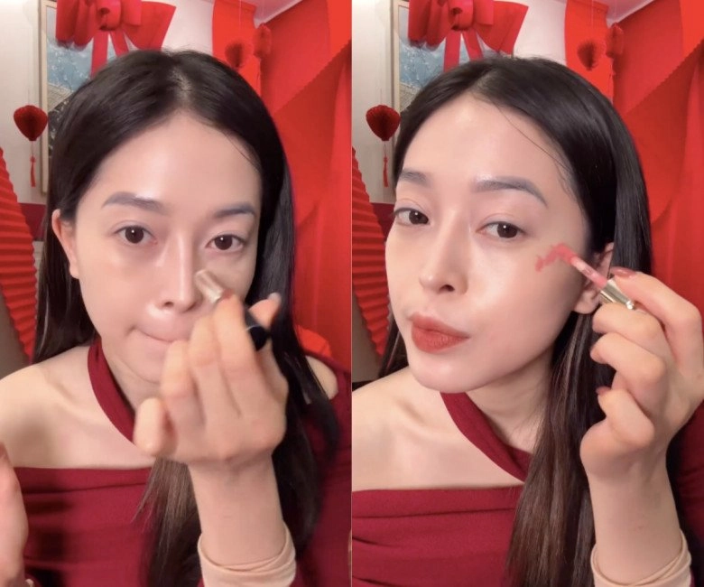 Lười tô vẽ rườm rà á hậu phương nga khai sáng cách make-up không kem nền vẫn bóng như style hàn - 5