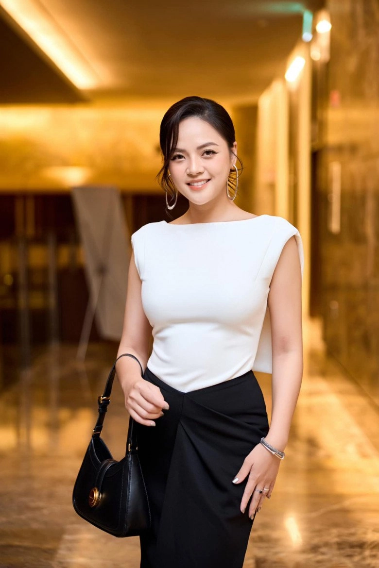 Thu quỳnh bầu bí ăn mặc tối giản loanh quanh chỉ 2 màu nhưng công thức giống hệt phương oanh - 7