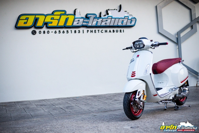 Vespa sprint độ cây pô thái lan có cấu tạo từ titan và carbon - 25