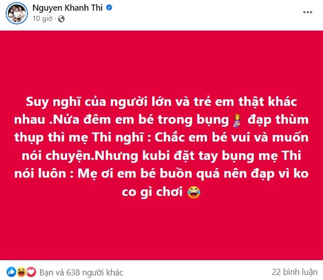 Con thứ 3 khánh thi đạp bụng mẹ thùm thụp giữa đêm lời bé kubi nói khiến mẹ đăng vội lên mạng - 1