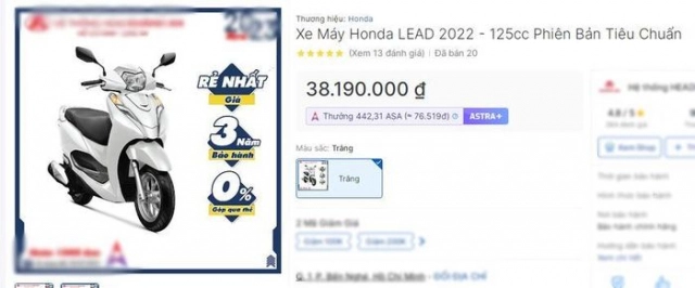 Honda lead có giá mới nhất chỉ hơn 38 triệu đồng - 3