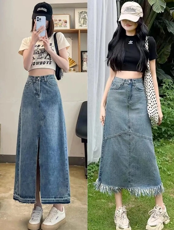 3 kiểu váy denim đẹp giúp giảm béo cho mùa hè chị em dễ dàng kéo chân và gọt thon vóc dáng - 5