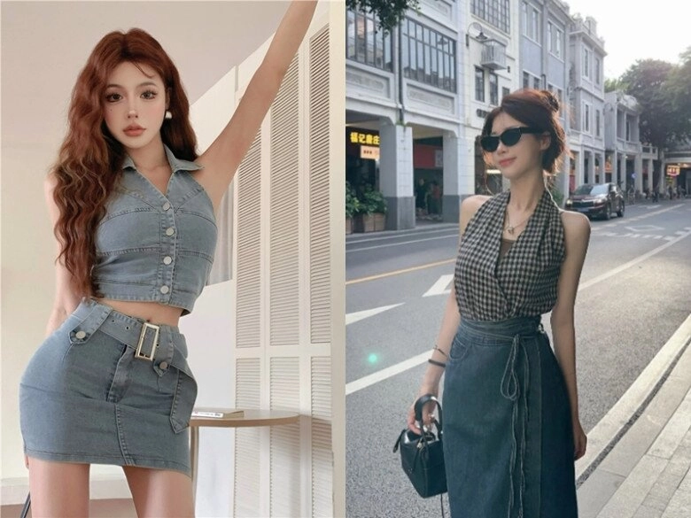 3 kiểu váy denim đẹp giúp giảm béo cho mùa hè chị em dễ dàng kéo chân và gọt thon vóc dáng - 7