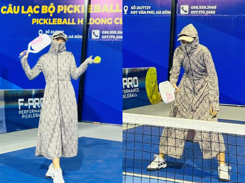 Diện outfit bà thím lên sân pickleball người chơi gây bão mạng - 10