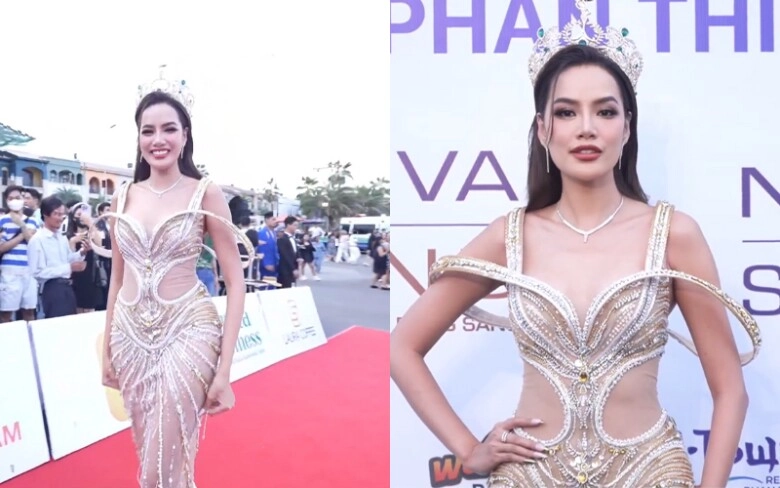 Thảm đỏ miss grand vietnam 2024 hoa hậu lê hoàng phương lộng lẫy siêu mẫu minh tú tóc ngắn khác lạ - 1