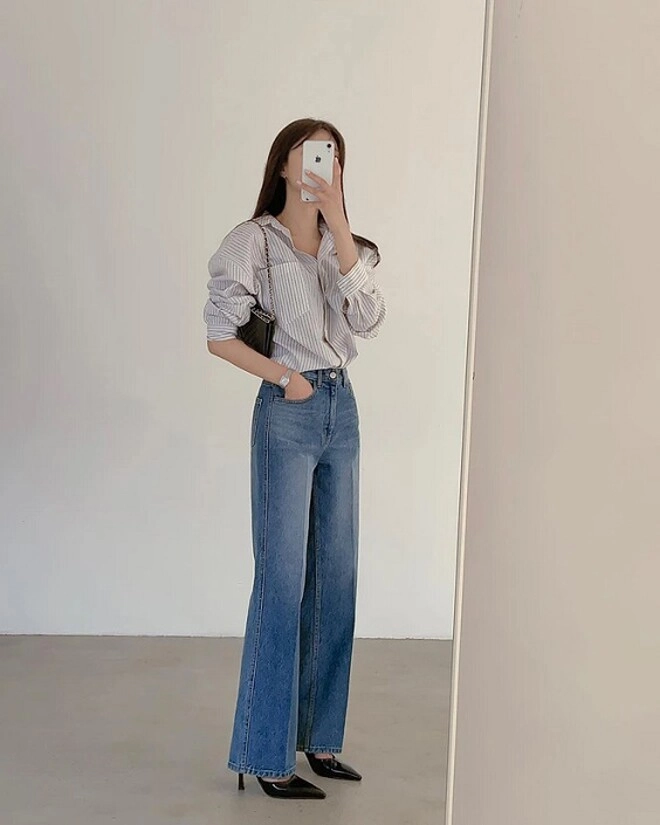 Mặc quần jeans ống rộng đi làm phải tránh mắc 7 lỗi này kẻo trông lôi thôi mất điểm thanh lịch - 4