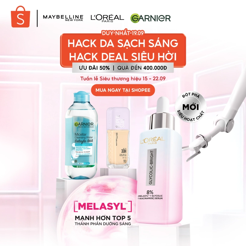 Bùng nổ deal hời với màn ra mắt dòng serum glycolic melasyl tại tuần lễ siêu thương hiệu loreal paris trên shopee - 1