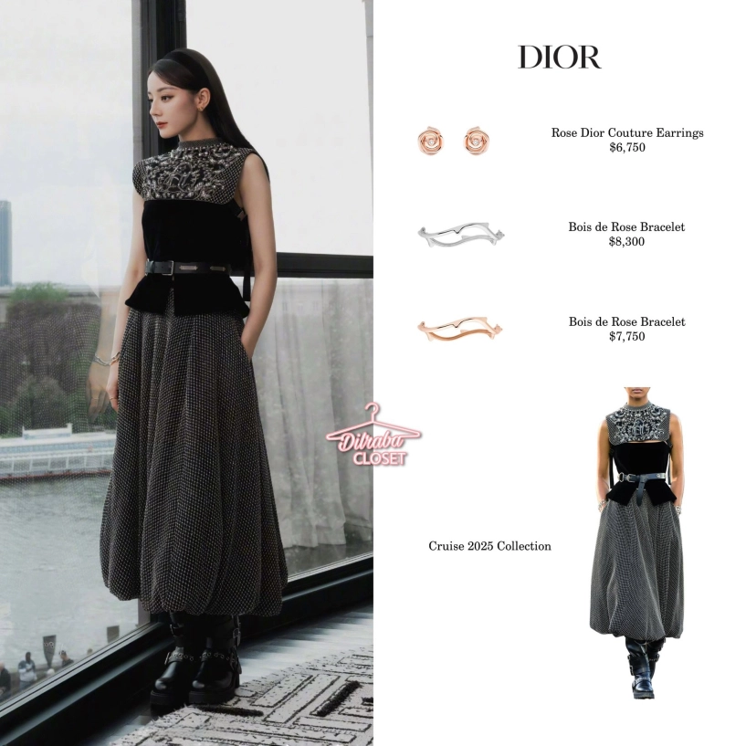 Địch lệ nhiệt ba đẹp siêu thực đeo trang sức hơn 500 triệu ở show dior tại paris - 3