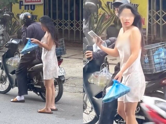 Mặc váy ra đường nhận hàng shipper cô gái khiến nhiều người ái ngại dùm vì mặc đồ quá mỏng manh - 1