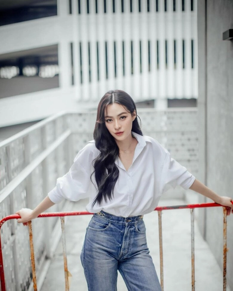 Mỹ nhân hot nhất thái lan có 3 công thức phối quần jeans ống rộng chị em 30 ứng dụng để trẻ trung - 7