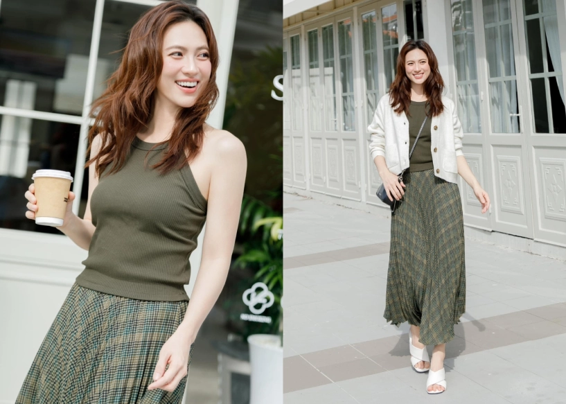 Phương anh đào khánh vy lên đồ layering hút mắt nhẹ nhàng đón thu - 1