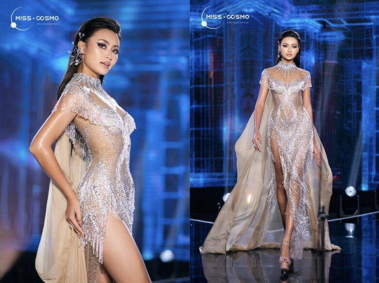 Trực tiếp chung kết miss cosmo 2024 dàn hoa - á hậu xúng xính váy lộng lẫy sải bước thảm đỏ - 4