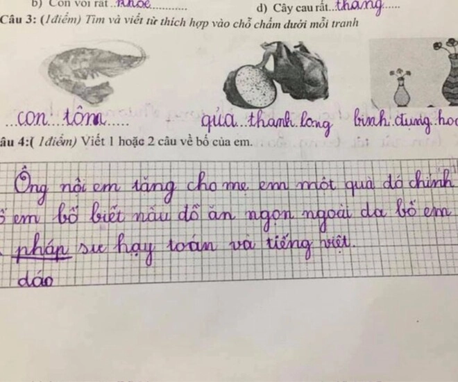 Bé lớp 2 viết văn kể chuyện ông nội tặng quà cho mẹ chỉ 3 dòng nhưng ai đọc cũng cười ná thở - 1