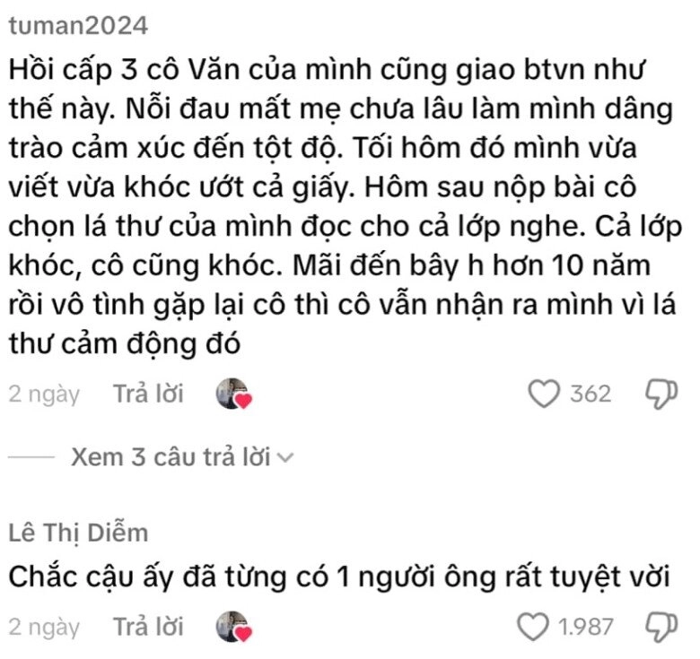 Cậu bé tiểu học vừa khóc vừa làm bài văn viết thư gửi ông nội đã mất cô giáo đọc xong nghẹn ngào - 8