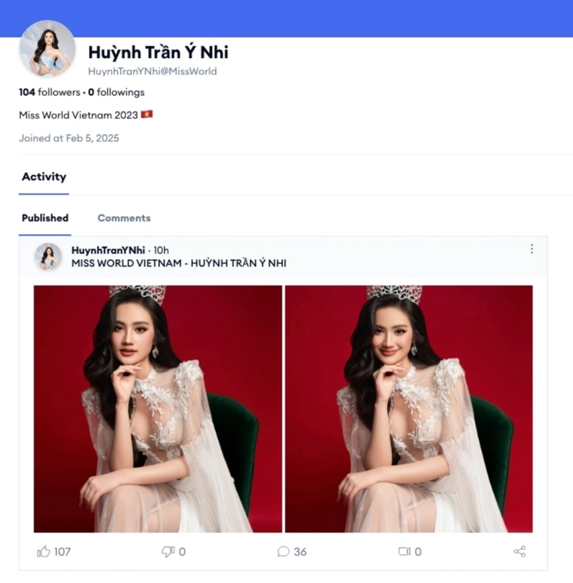 Hoa hậu ý nhi tung ảnh profile thi miss world sau 10 tiếng có bao nhiêu lượt follower - 3