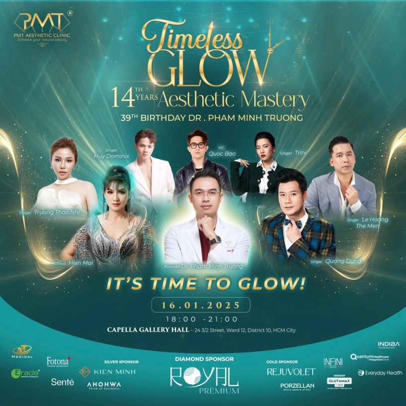 Timeless glow đêm tiệc kỷ niệm 14 năm tỏa sáng của bác sĩ phạm minh trường và pmt aesthetic clinic - 1