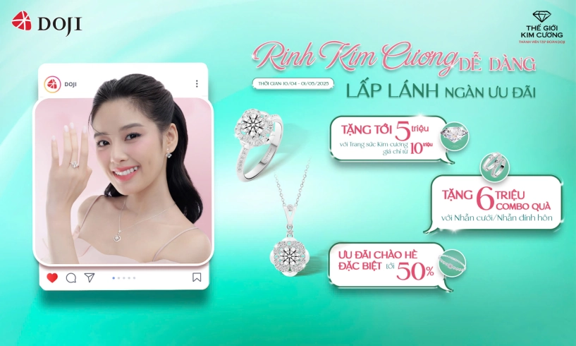 Bật mood hè cùng ưu đãi trang sức lấp lánh từ doji và thế giới kim cương - 3