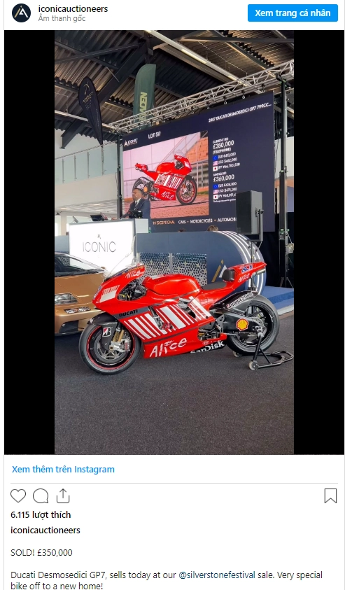 Tôi đã sửng sốt khi biết được mức giá của 2 chiếc xe đua ducati vừa được bán đấu giá - 2