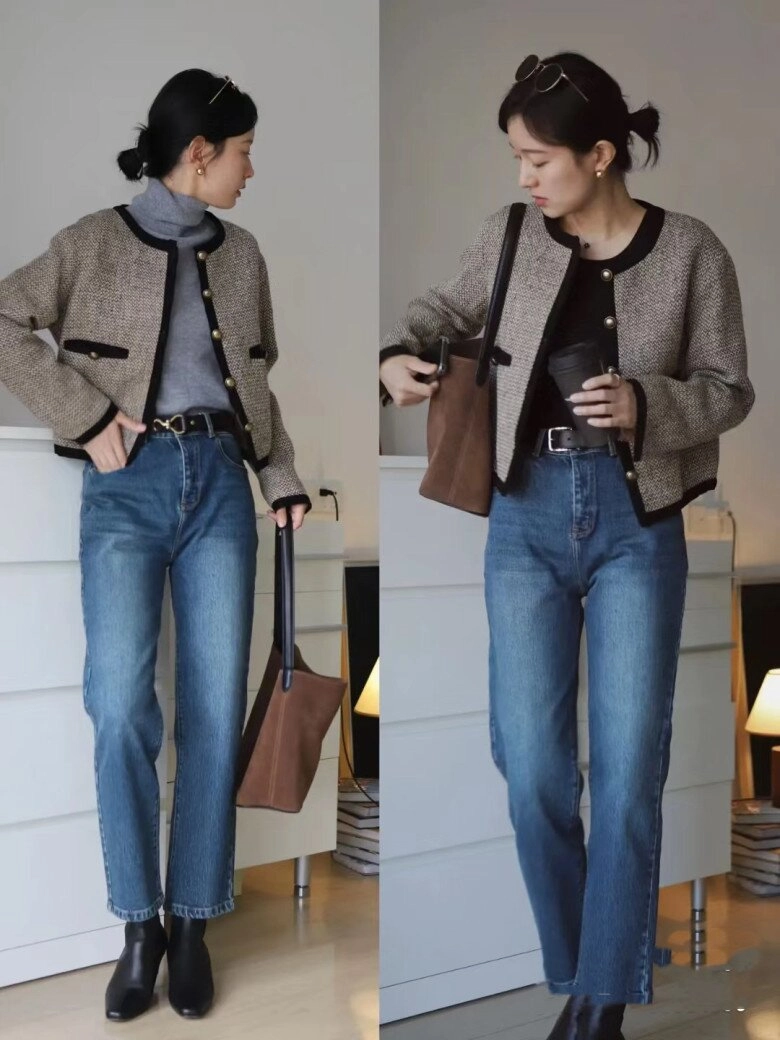Trời miền bắc vẫn còn lạnh chị em phối kiểu áo khoác này quần ống rộng sang nhất ai nhìn cũng tưởng giới thượng lưu - 1