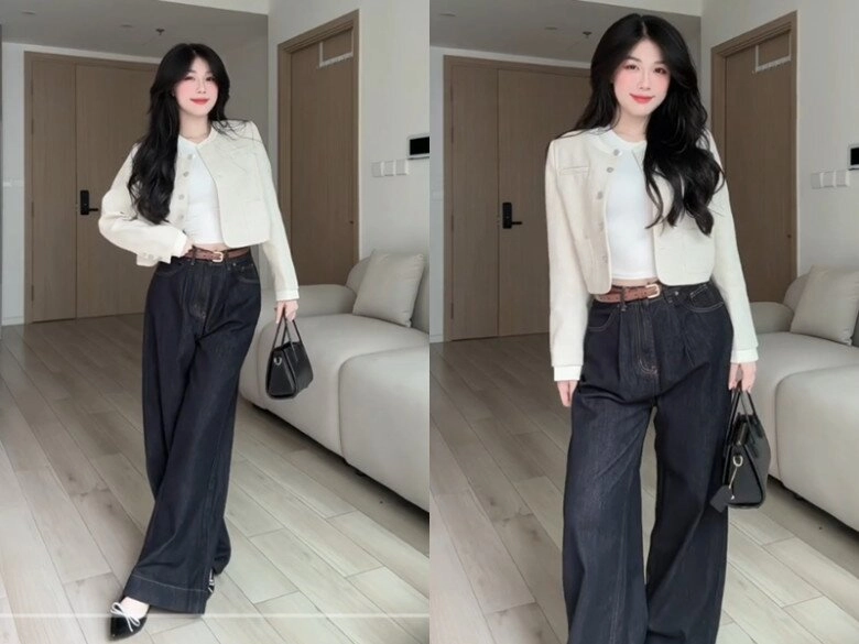 Trời miền bắc vẫn còn lạnh chị em phối kiểu áo khoác này quần ống rộng sang nhất ai nhìn cũng tưởng giới thượng lưu - 10