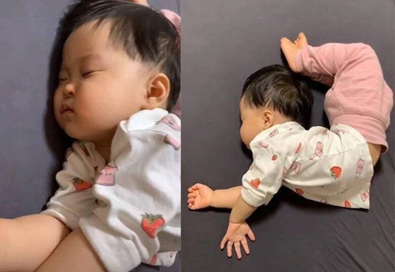 1001 tư thế ngủ khó đỡ của trẻ leon nhà hồ ngọc hà ngủ giống kiểu anh subeo lúc nhỏ đềulà thông minh bẩm sinh - 8