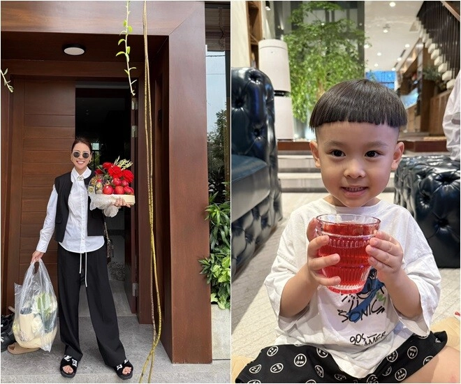 Á hậu việt nấu ăn trong căn nhà hàng chục tỷ bữa cơm ấm áp của 3 mẹ con trước khi chuyển đi - 1