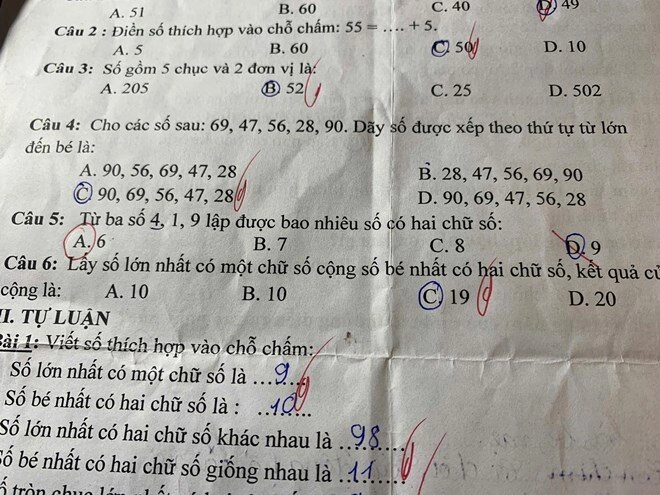 Bài toán từ ba số 419 lập được bao nhiêu số có hai chữ số khiến phụ huynh hoang mang vì đáp án của cô giáo - 2
