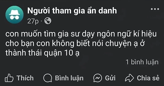 Bé 8 tuổi tphcm lên mạng tìm giáo viên ngôn ngữ ký hiệu cho em không biết nói cô cảm động nhưng nhìn học sinh thì cảm lạnh - 2