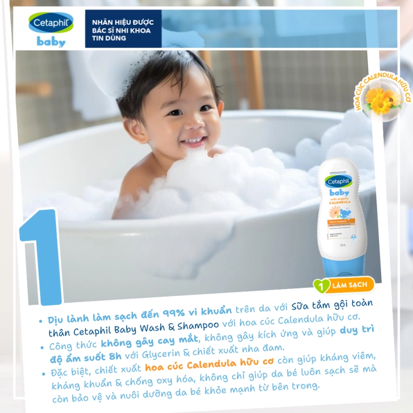 Cetaphil baby - 3 bước dịu lành chăm da bé toàn diện - 3
