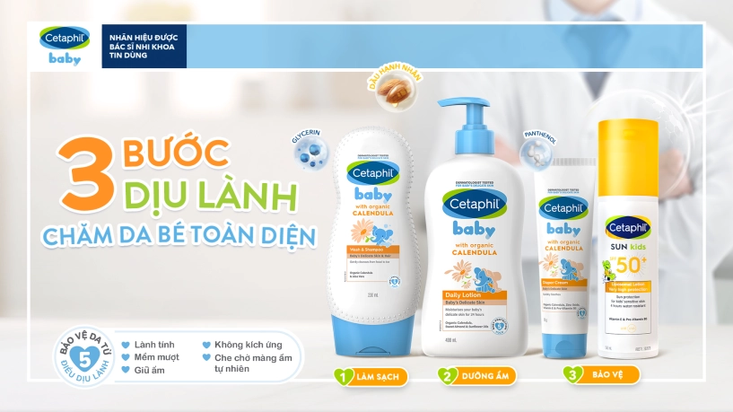 Cetaphil baby - 3 bước dịu lành chăm da bé toàn diện - 7